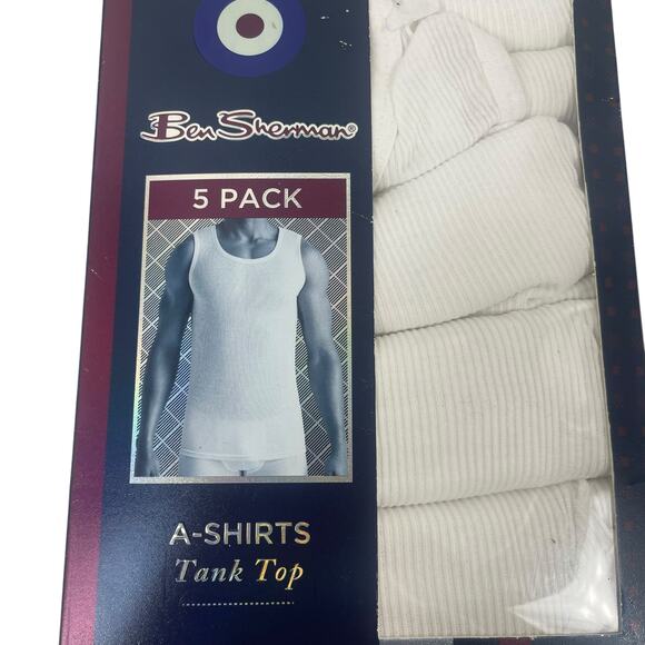 Ben Sherman 5-Pack Tank Top Undershirts 100% Cotton White Men Size M - Picture 2 of 6